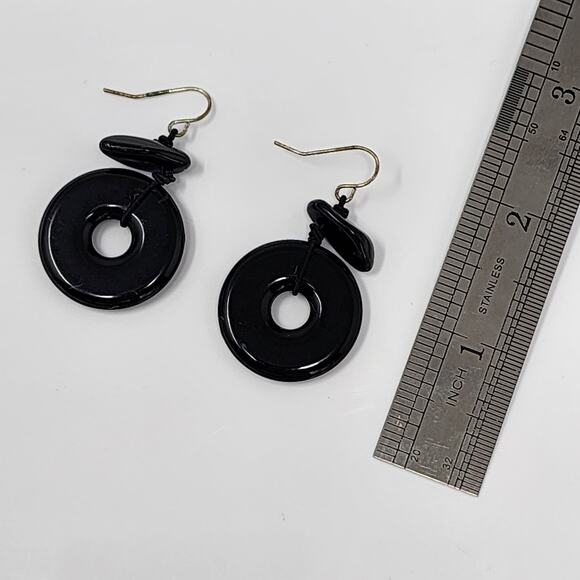 Vintage Onyx Earrings - Picture 2 of 3